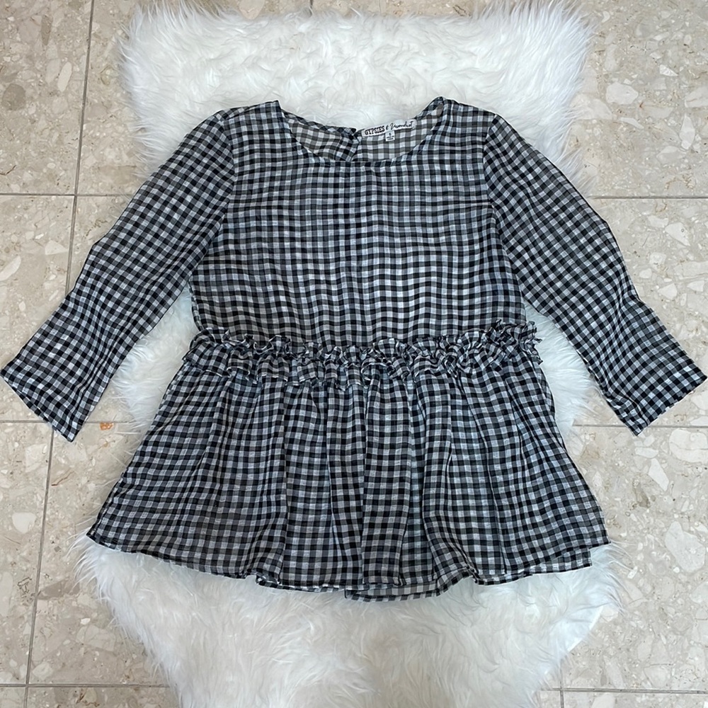Black and white buffalo plaid size small top worn once